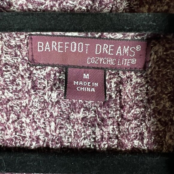 Barefoot Dreams Cozychic Lite Montecito Cardi Cardigan Wrap Heathered‎ Plum Sz M - Picture 8 of 12
